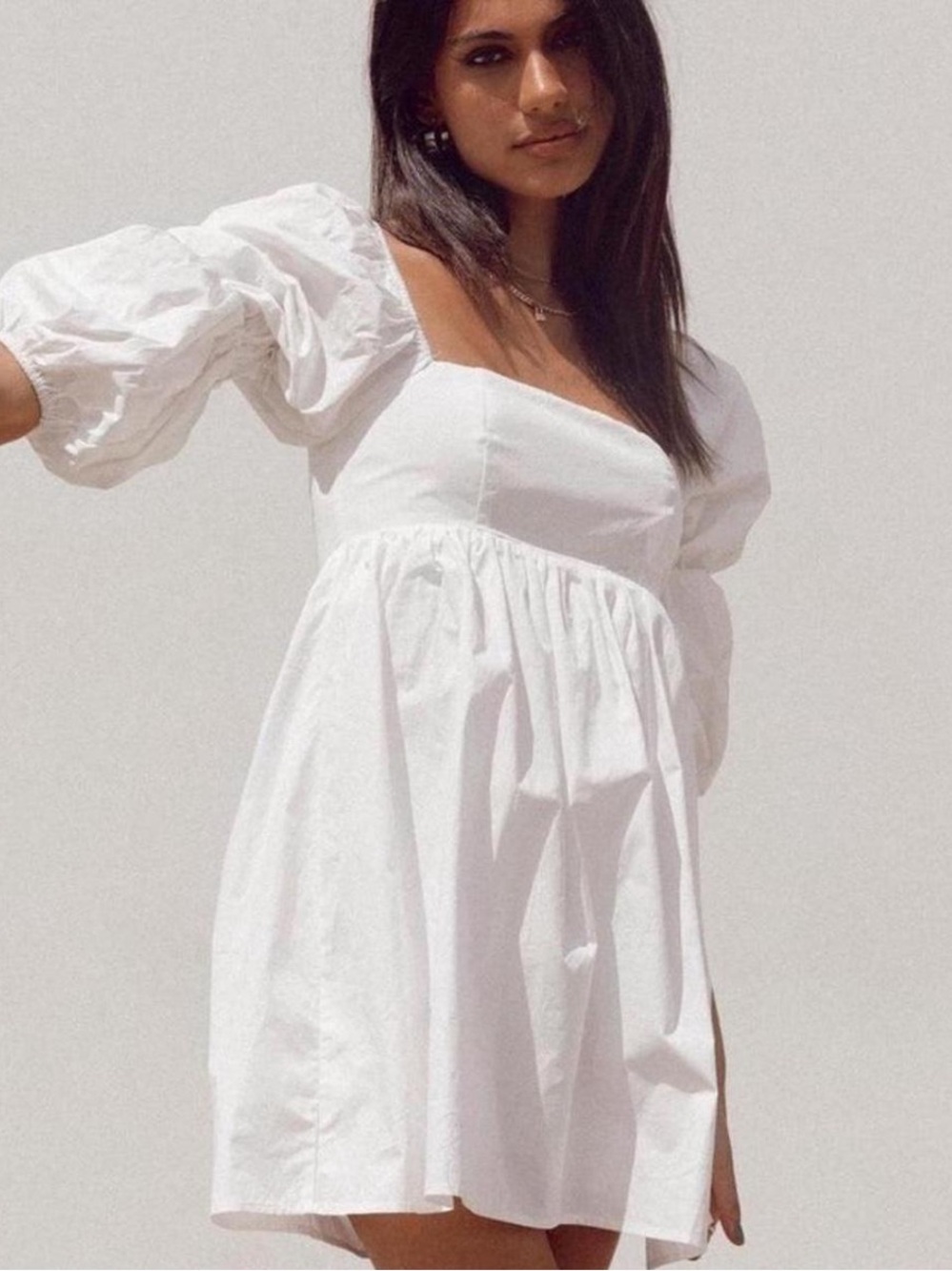 White mini dress